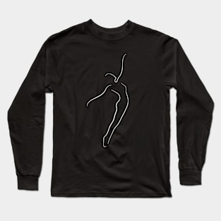 Ballet Dancer Line Art Drawing - Dancing Dara Long Sleeve T-Shirt